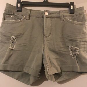 Olive Green Distressed Shorts! Worn Once! 🖤